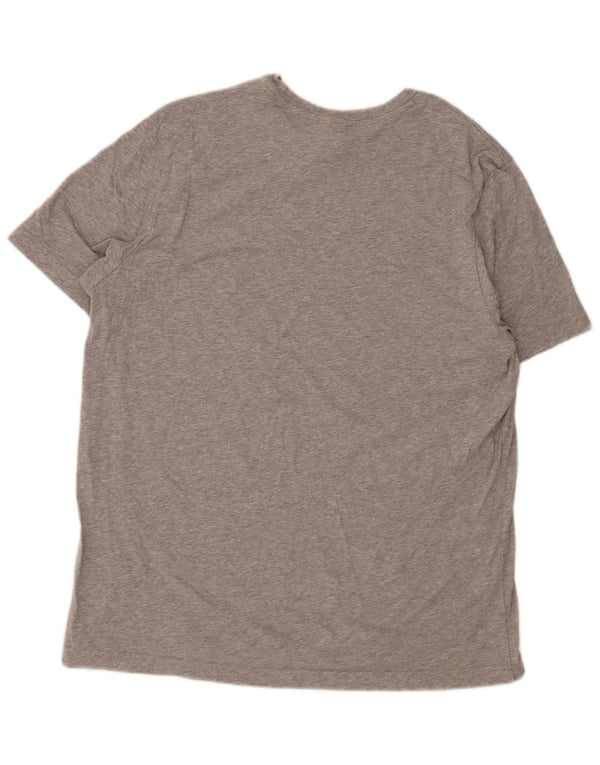 Reebok T-Shirt Graphique Homme XL Gris Moucheté Coton