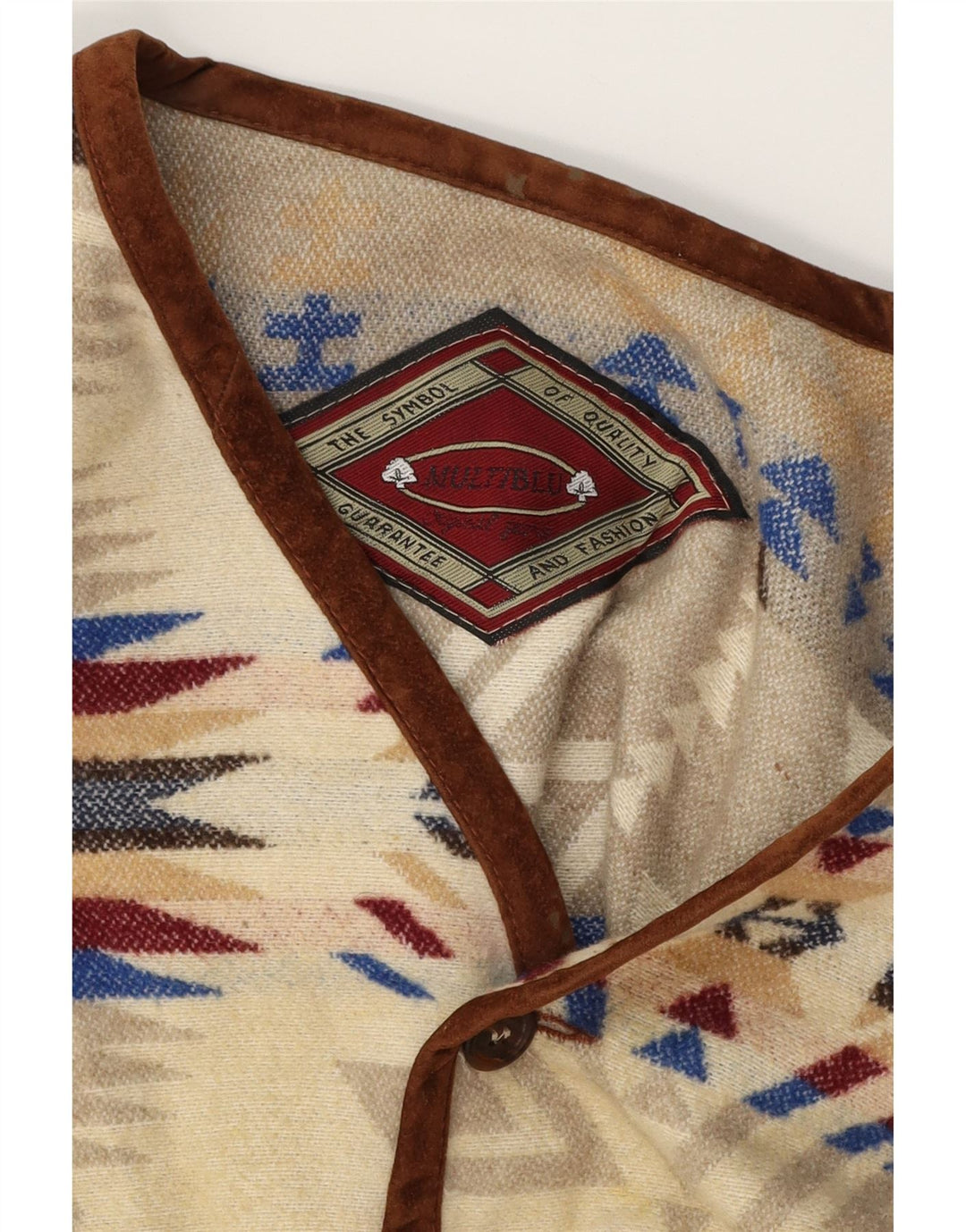 MULTIBLU Gilet Homme UK 40 Large Beige Fair Isle