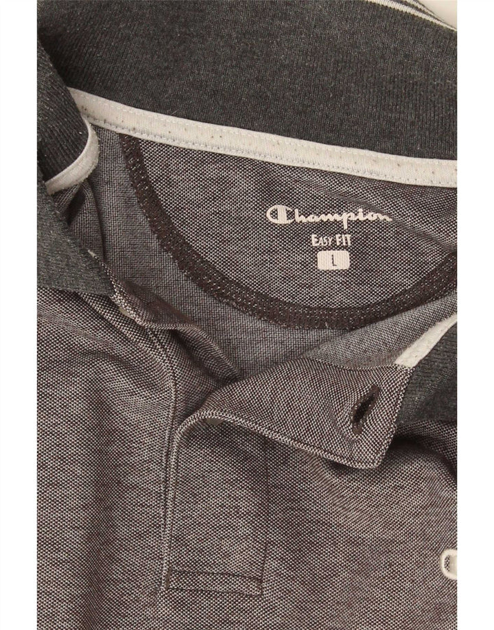 Champion Polo Easy Fit pour homme Large Gris Rayé