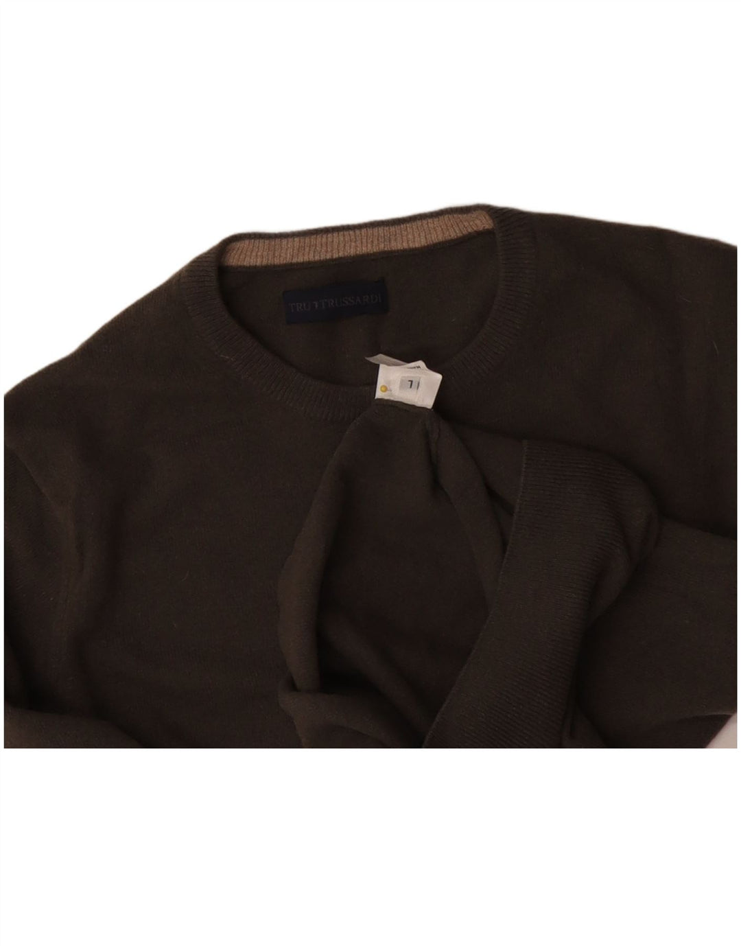 TRUSSARDI Pull ras du cou pour homme en laine gris moyen