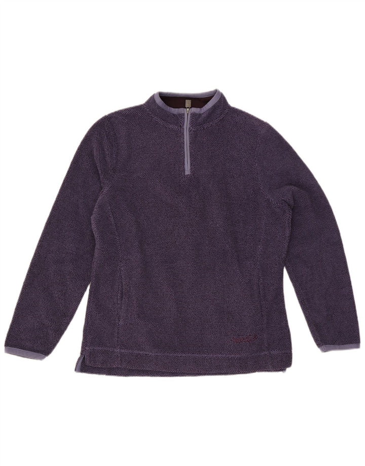 Weird Fish Sweat-shirt à col zippé pour femme UK 12 Violet moyen Polyester