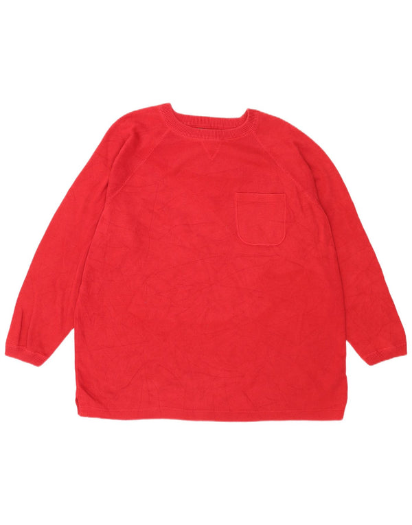 Eddie Bauer Pull ample à col bateau pour femme UK 18 XL Coton rouge
