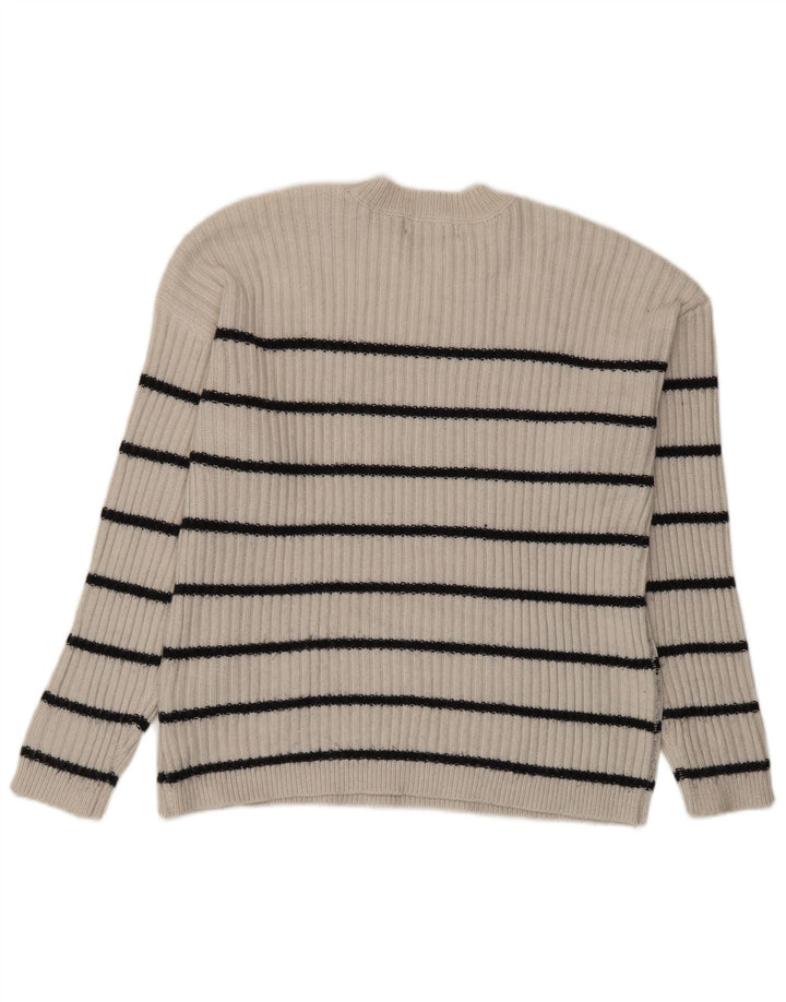 Marks & Spencer Pull ras du cou pour femme UK 14 Beige moyen rayé