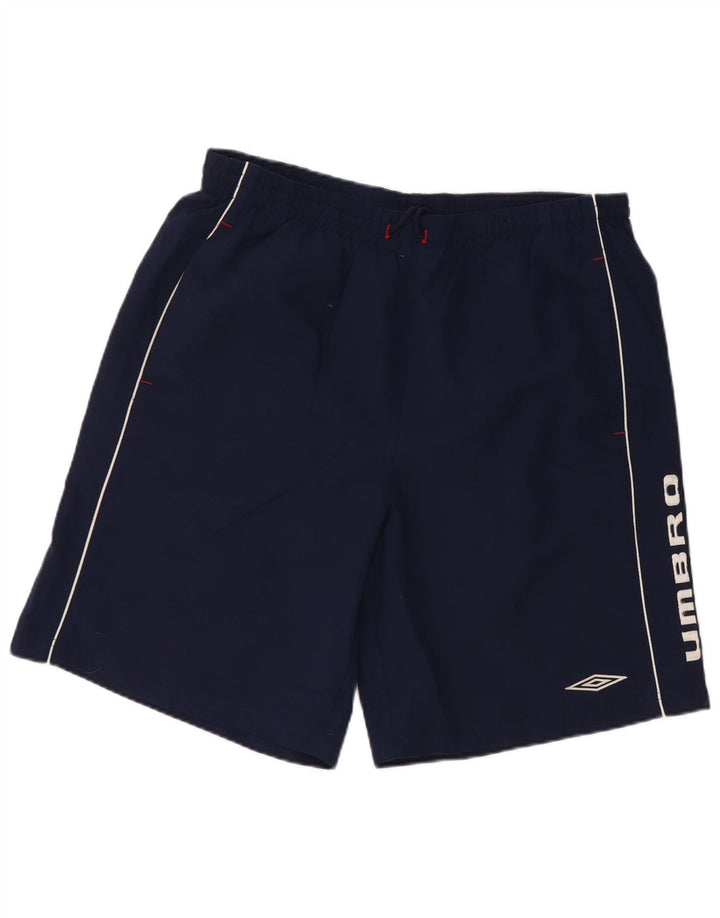 Umbro Short de Sport Graphique Homme Large Bleu Marine Polyester