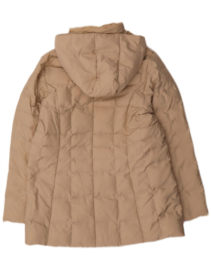 SERGIO TACCHINI Manteau rembourré à capuche pour femme UK 16 Large Beige Polyester