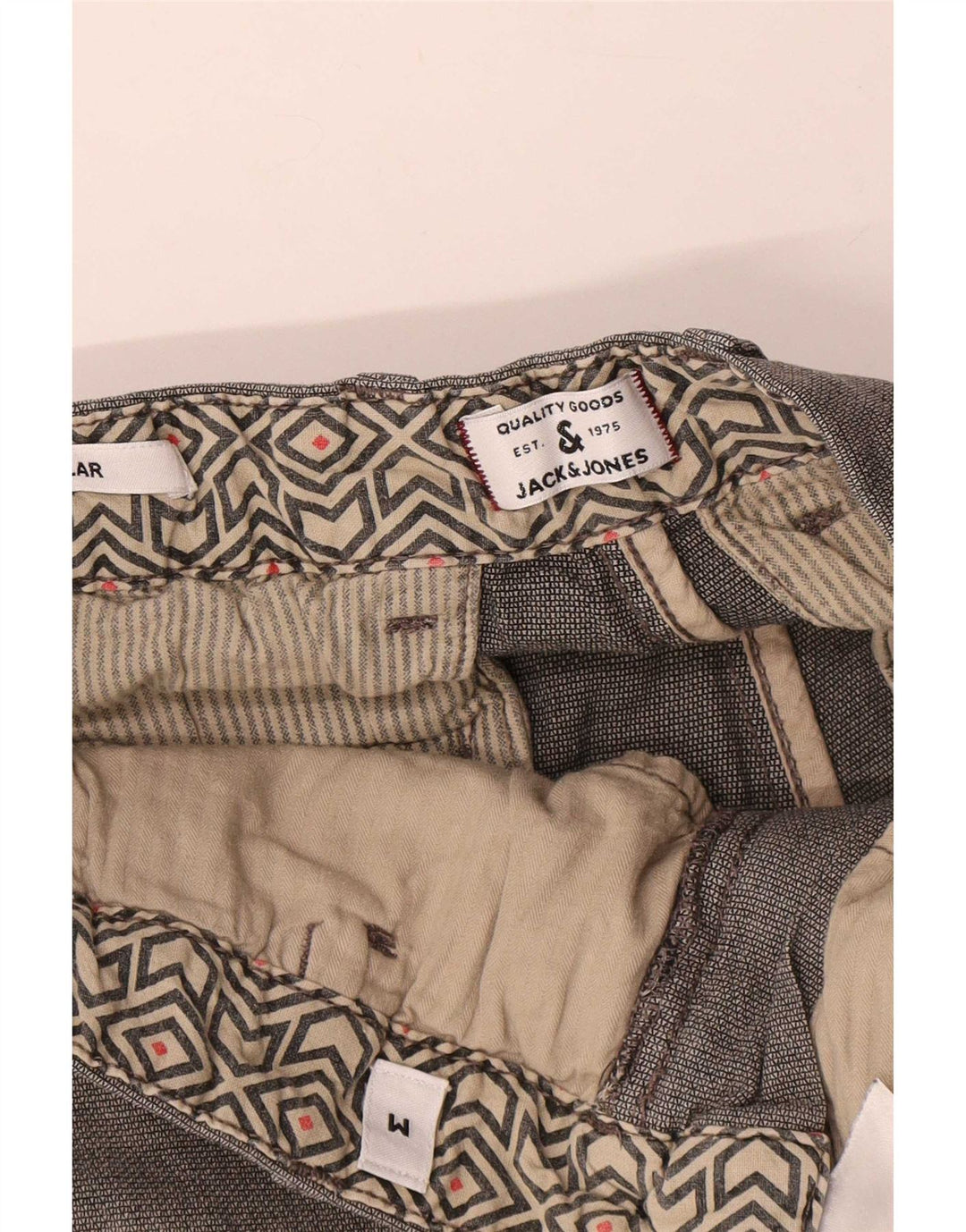 Jack & Jones Short Chino Regular Homme Moyen W32 Gris Coton