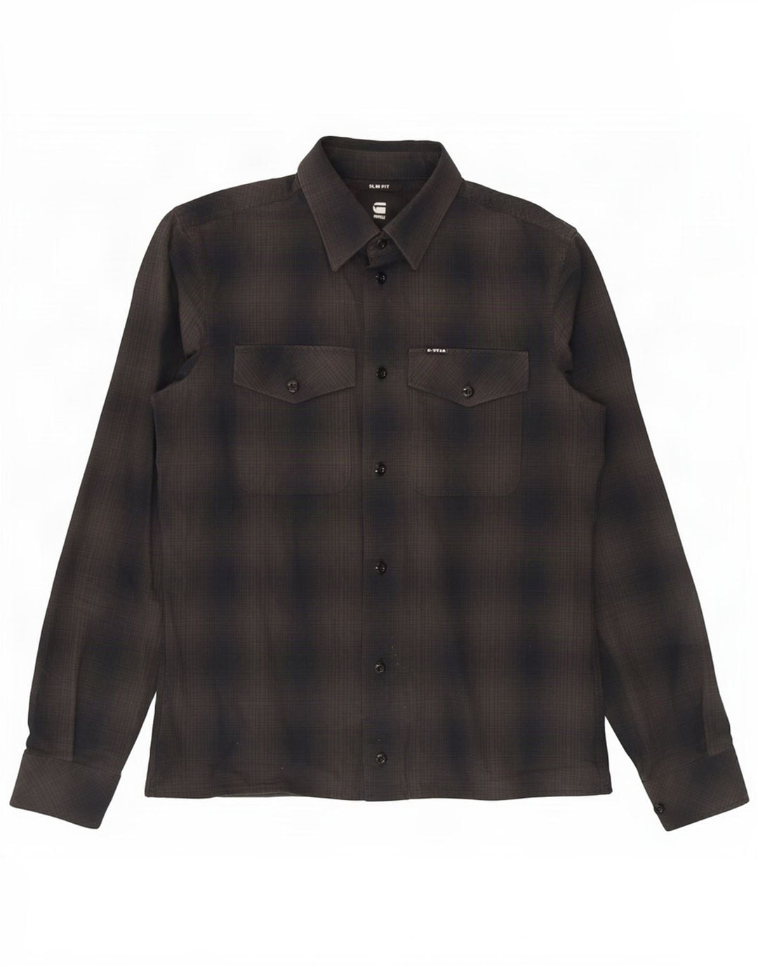 G-Star Chemise Slim Fit Petit Carreau Gris Coton