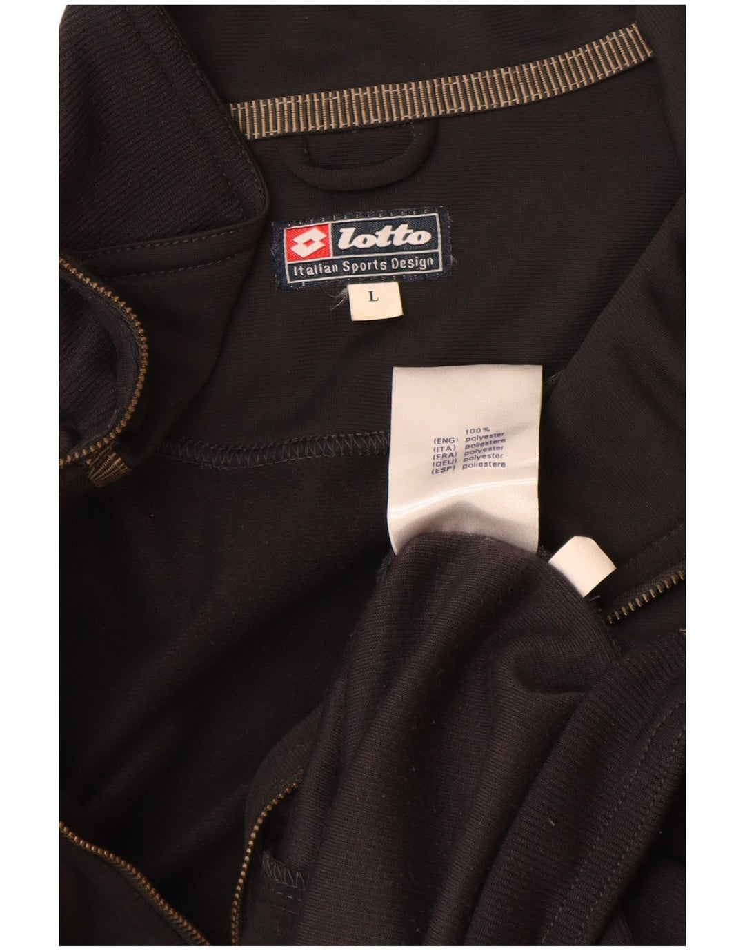 LOTTO Veste de Survêtement Homme Large Noir Polyester