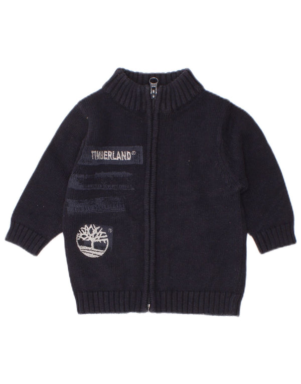 Timberland Pull cardigan graphique pour bébé garçon 3-6 mois en coton bleu marine
