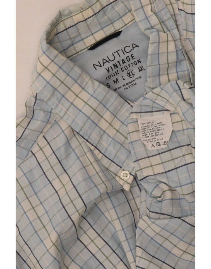 Nautica Chemise Homme XL Bleu Carreaux Coton