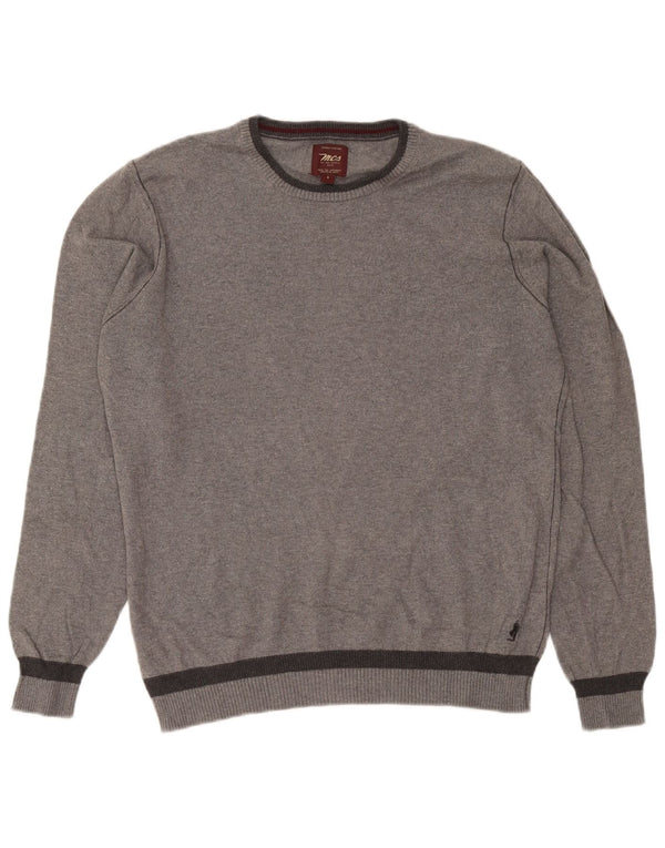 Marlboro Classics Pull à col rond pour homme Petit coton moucheté gris