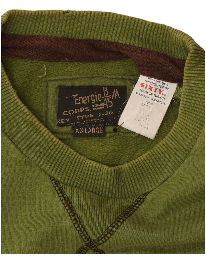Energie Sweat-shirt pour homme en coton vert 2XL