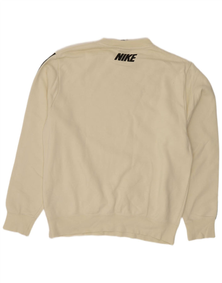 Nike Sweat-shirt graphique en coton color block blanc cassé moyen pour homme