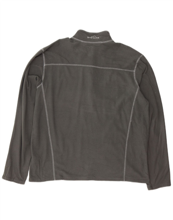 Eddie Bauer Pull polaire à col zippé pour homme XL Gris Polyester
