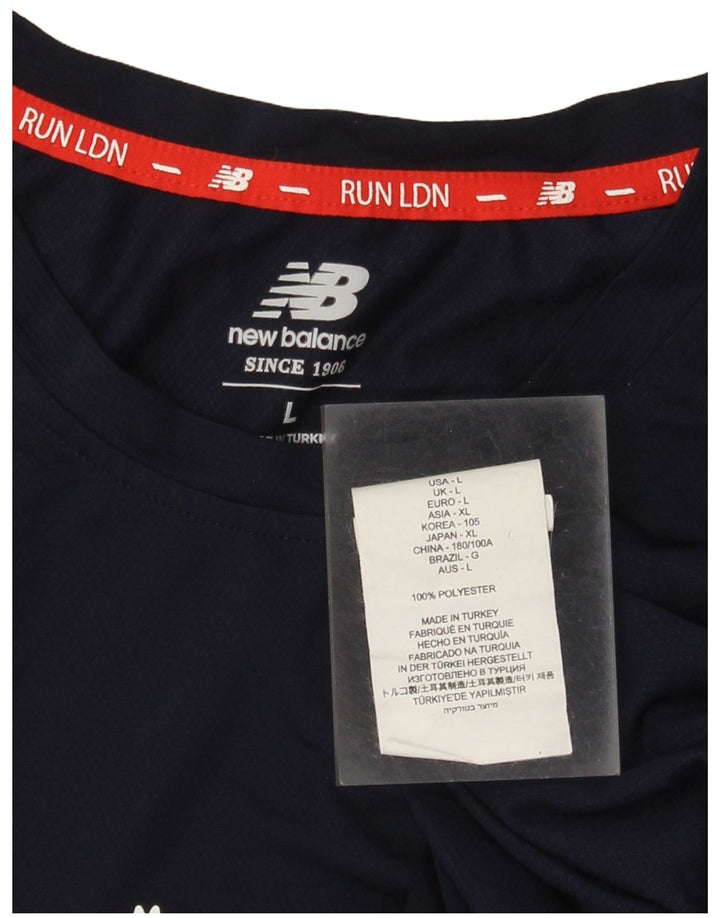 New Balance T-Shirt Graphique Homme Grand Bleu Marine Polyester