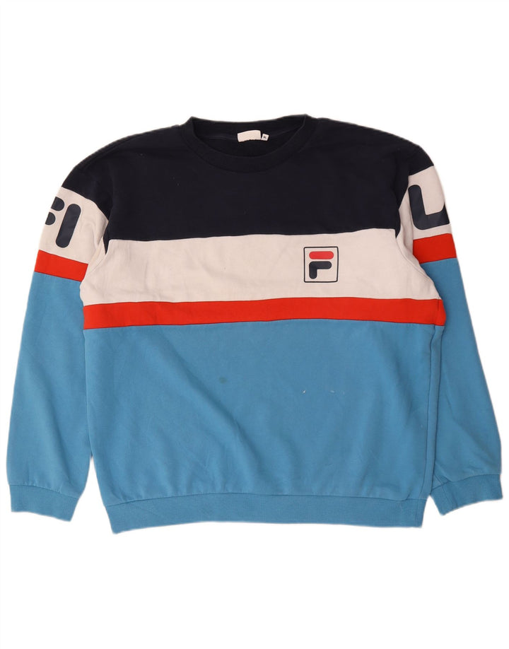 Fila Homme Graphic Sweatshirt Jumper XL Multicolore Colourblock Coton