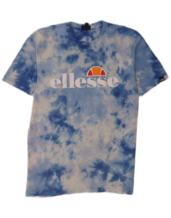 Ellesse T-shirt graphique pour homme XL Bleu Tie Dye Coton