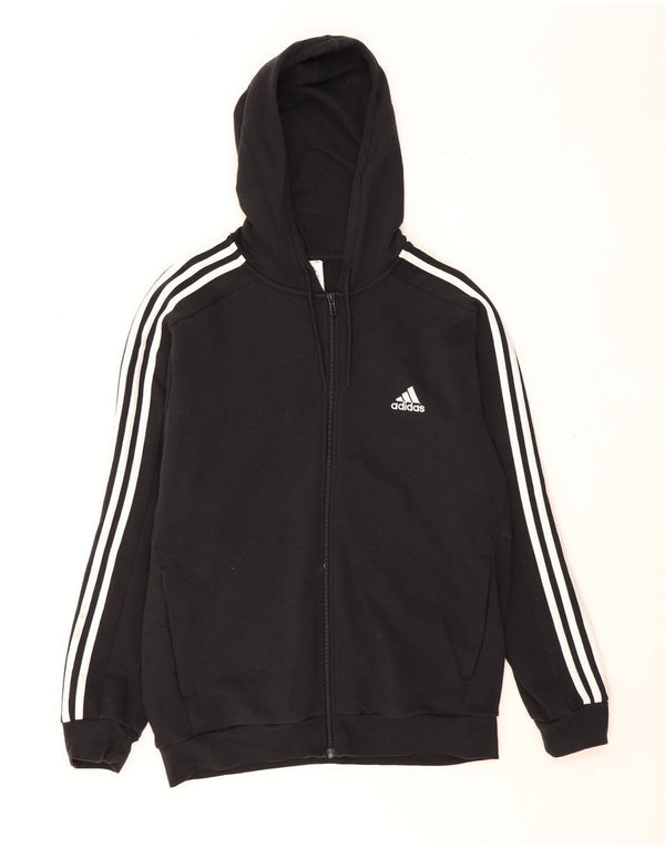 ADIDAS Pull à capuche zippé pour homme en coton noir moyen