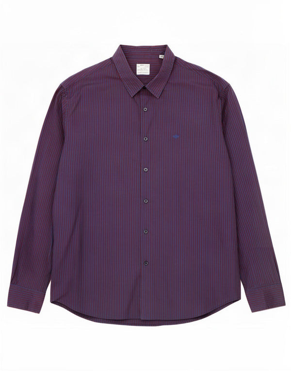 Dockers Chemise Homme XL Bleu Marine Pinstripe Coton