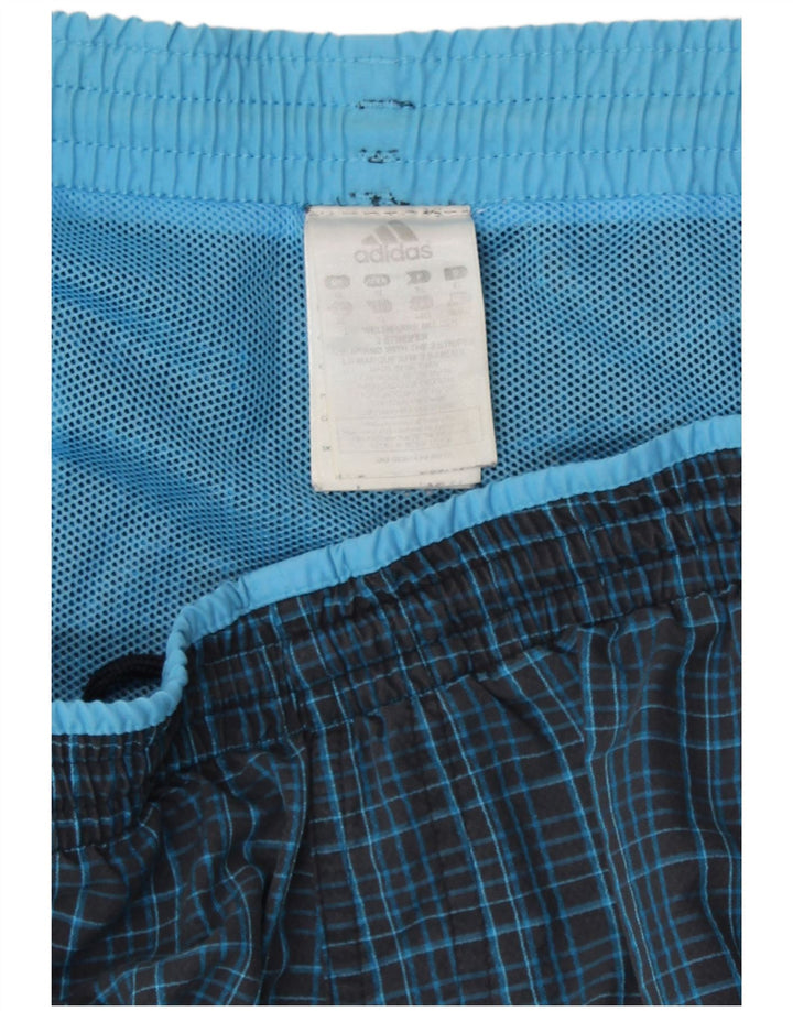 Adidas Short de bain XL bleu marine à carreaux en polyamide pour homme