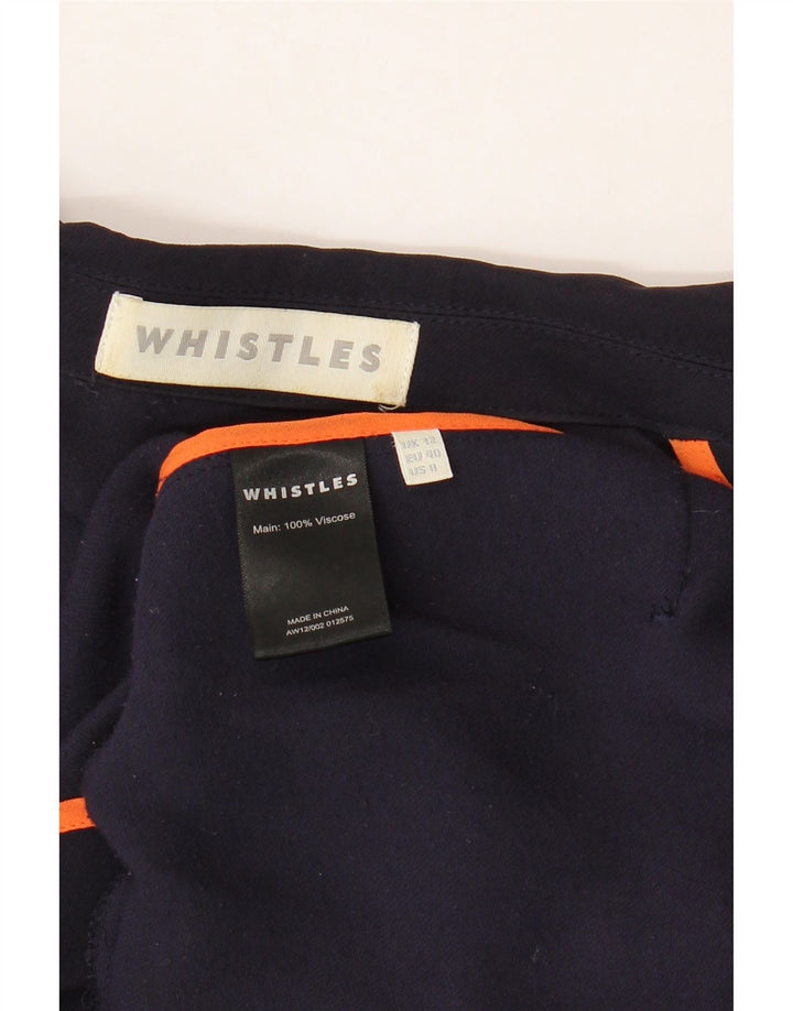 WHISTLES Veste blazer ouverte pour femme UK 12 Bleu marine moyen Viscose