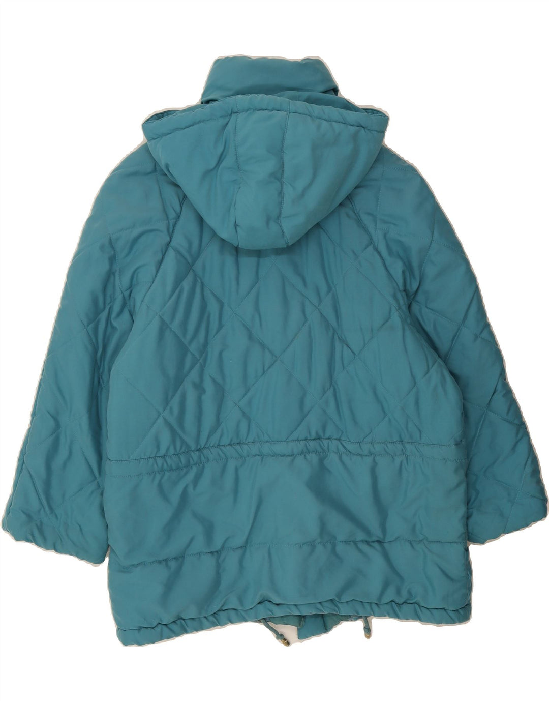 LES COPAINS Womens Oversized Graphic Padded Jacket EU 40 Medium Blue Vintage Les Copains and Second-Hand Les Copains from Messina Hembry 