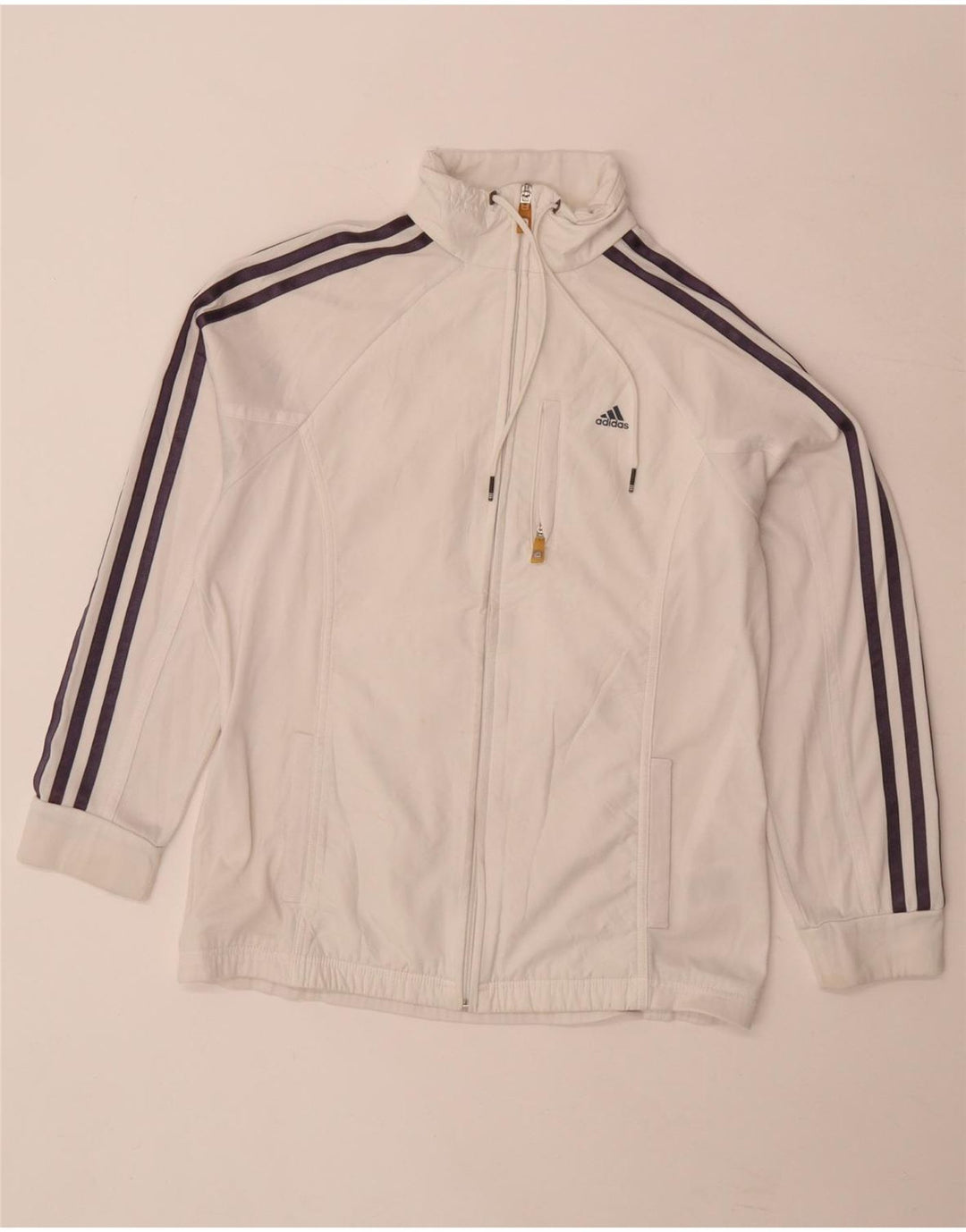 Adidas Climalite Survêtement Top Veste UK 14 Grand Blanc Polyester