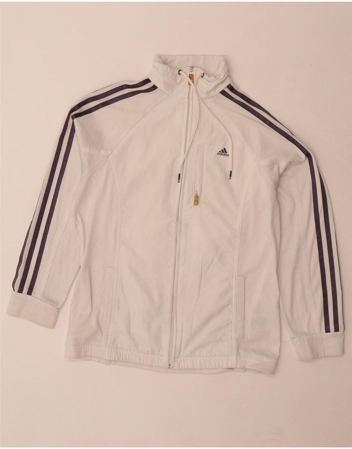 Adidas Climalite Survêtement Top Veste UK 14 Grand Blanc Polyester
