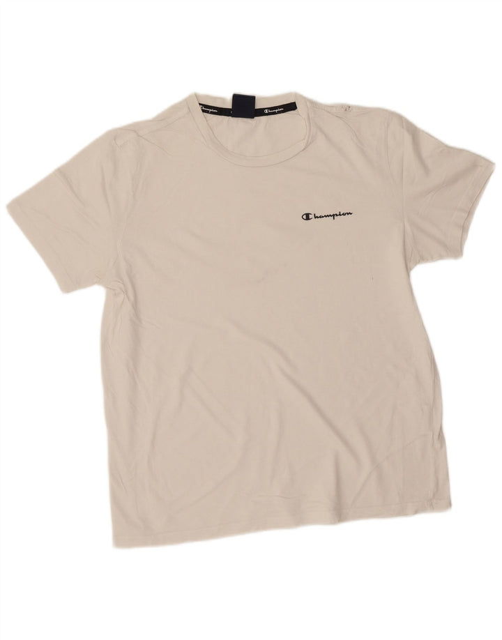 Champion T-Shirt Homme Blanc Moyen Coton