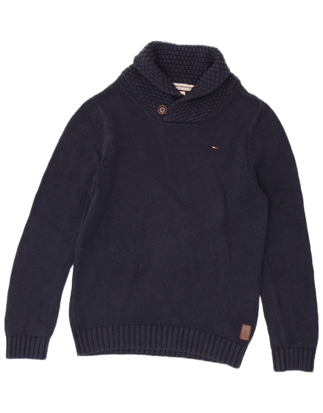 Tommy Hilfiger Pull Col Châle Homme Bleu Marine Moyen