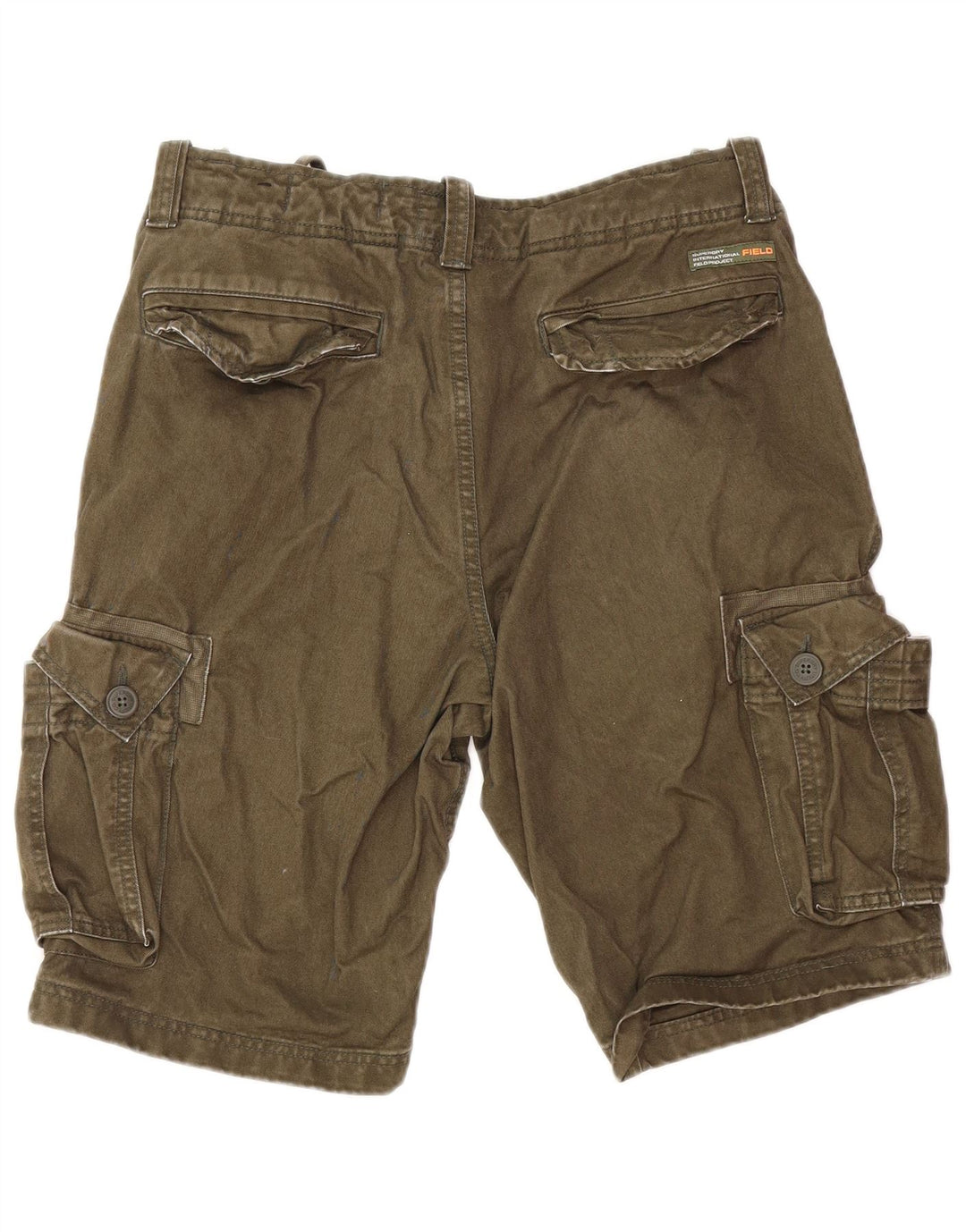 SUPERDRY Short Cargo Homme W32 Coton Kaki Moyen