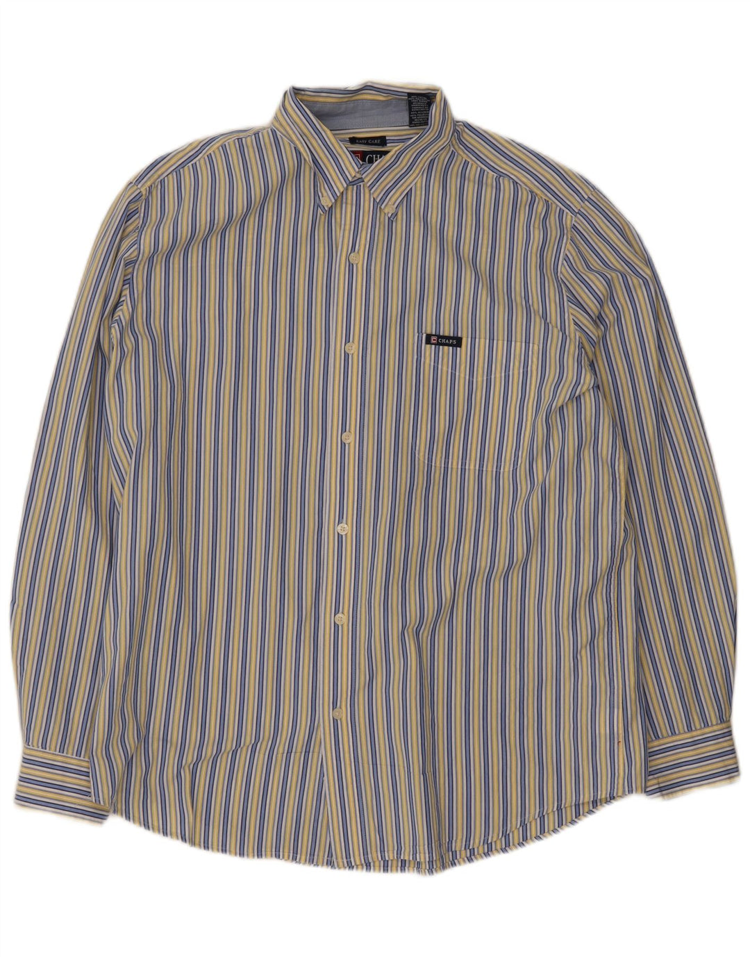 Chaps Chemise Regular Fit Homme Large Bleu Rayé Coton