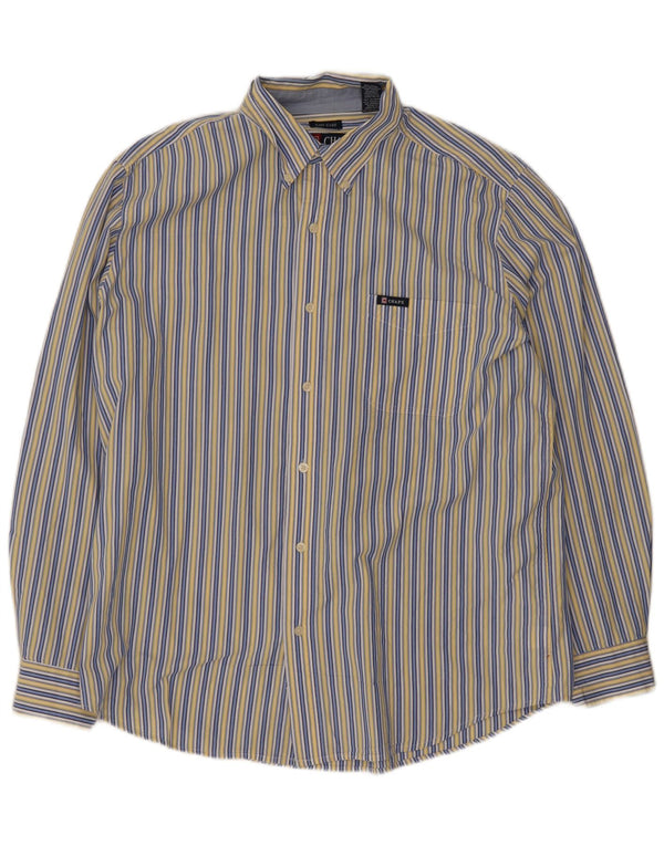 Chaps Chemise Regular Fit Homme Large Bleu Rayé Coton
