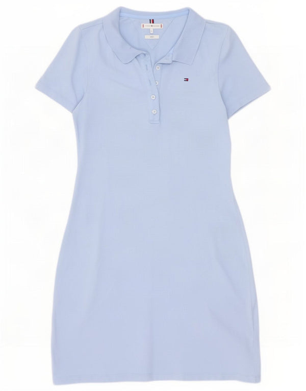 Tommy Hilfiger Robe polo coupe slim pour femme UK 14 Large Bleu Coton