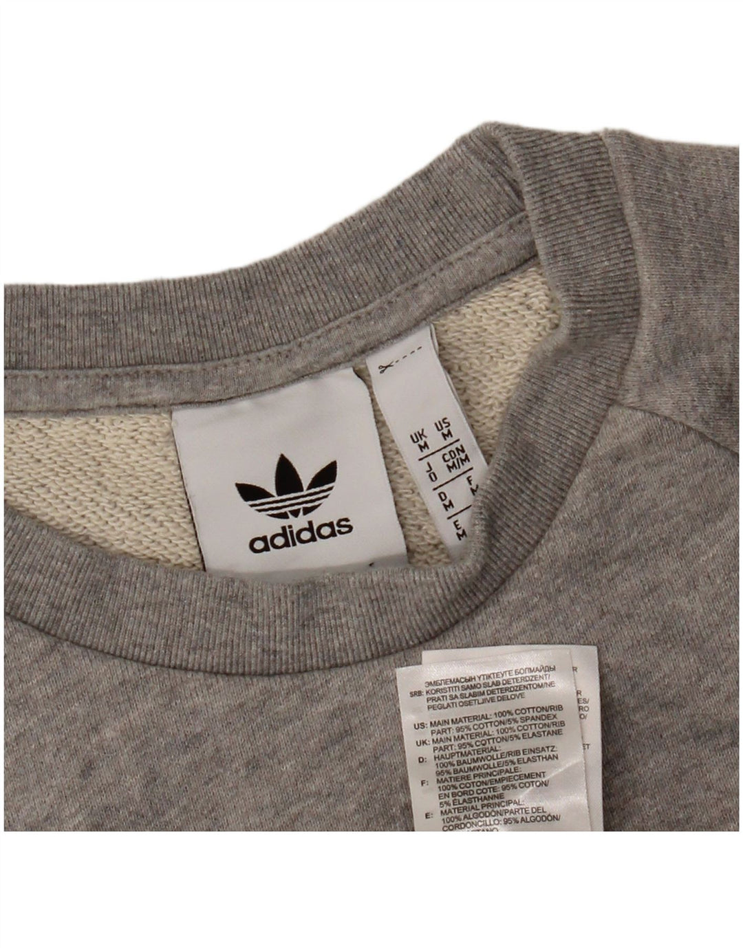 ADIDAS Sweat-Shirt Homme Gris Moyen Moucheté Coton