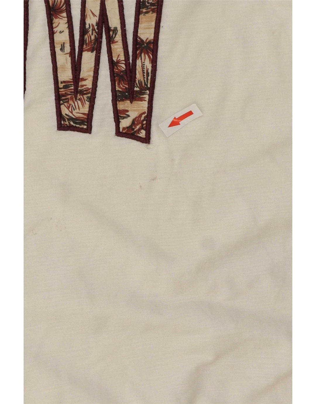 Benetton T-Shirt Graphique Top Blanc Moyen Coton Homme