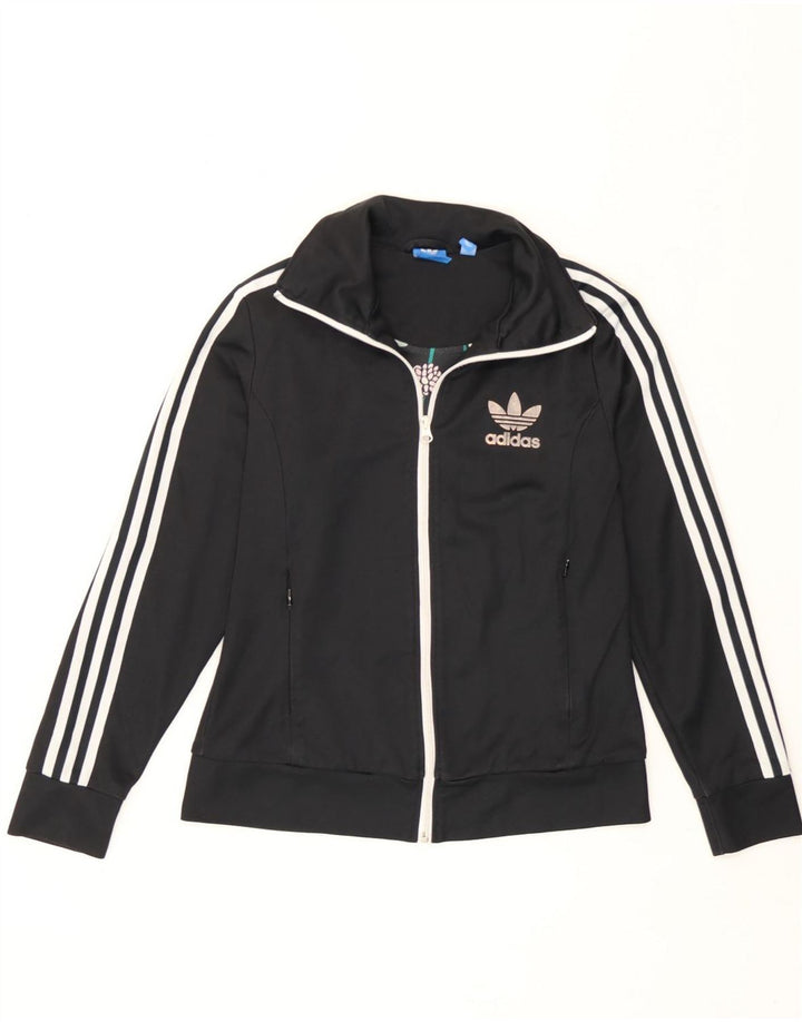 Adidas Veste de survêtement pour femme UK 14 Grand Noir Colorblock Polyester