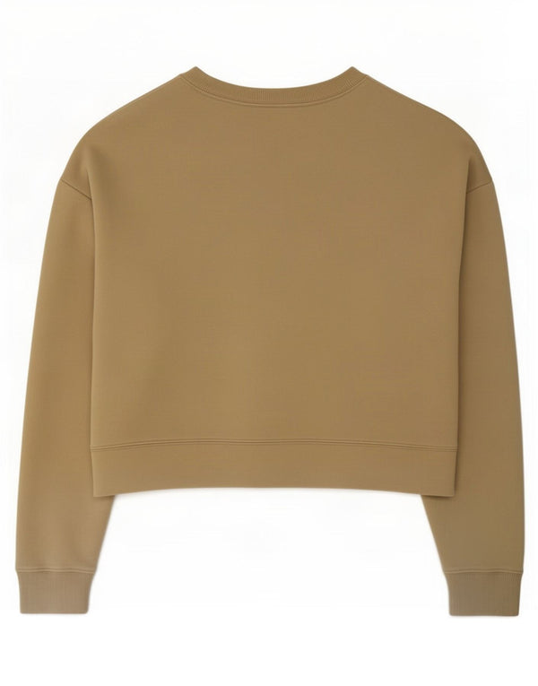 Puma Sweat-shirt court surdimensionné pour femme UK 10 Petit coton beige