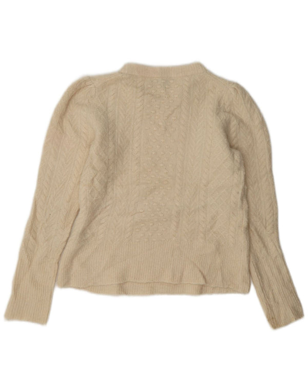 J. Crew Pull surdimensionné à col rond pour femme UK 2 2XS Blanc cassé