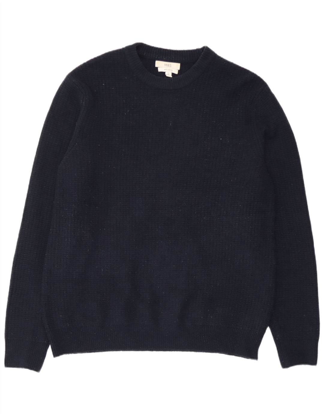 Marks & Spencer Pull col rond pour homme en acrylique bleu marine Taille L
