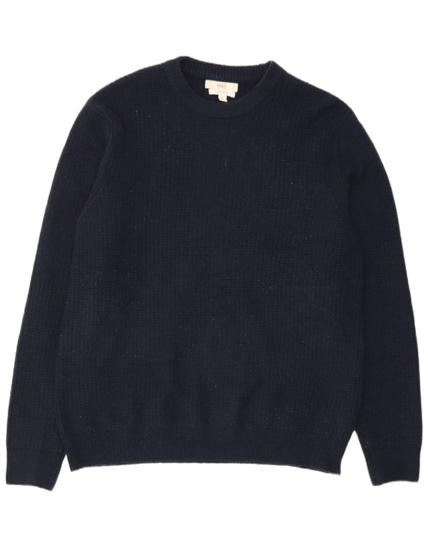 Marks & Spencer Pull col rond pour homme en acrylique bleu marine Taille L