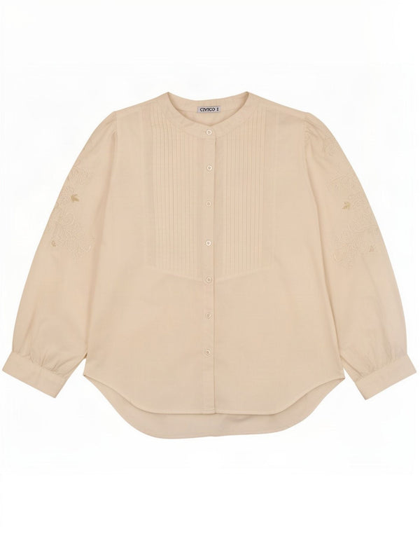 Chemisier vintage pour femme UK 14 Coton blanc moyen