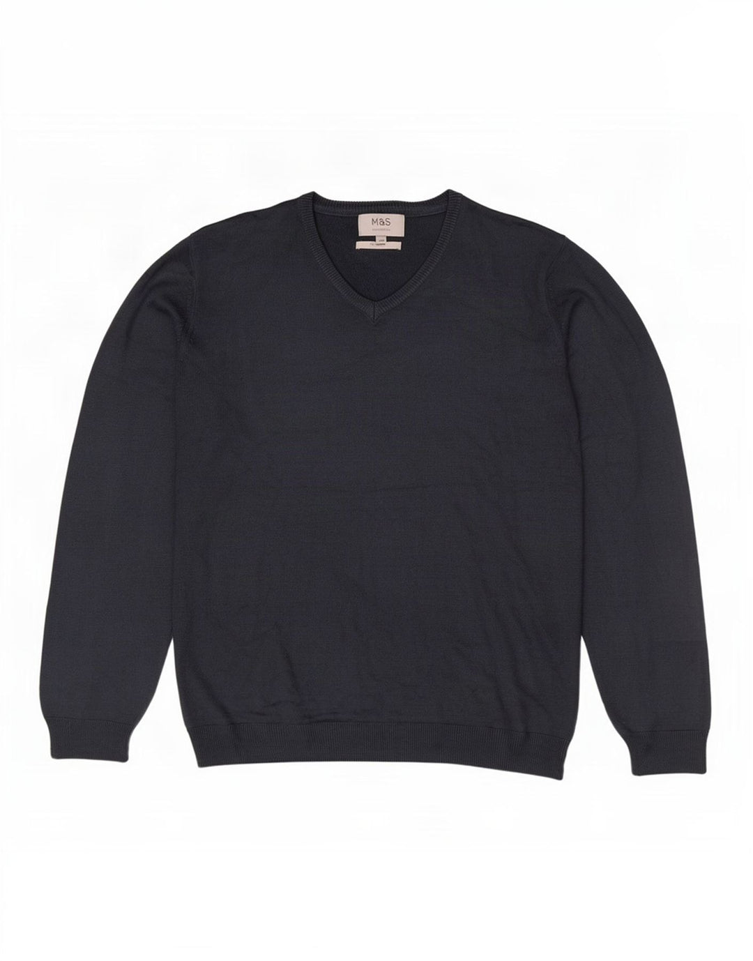 Marks & Spencer Pull col V pour homme XL Bleu marine Acrylique