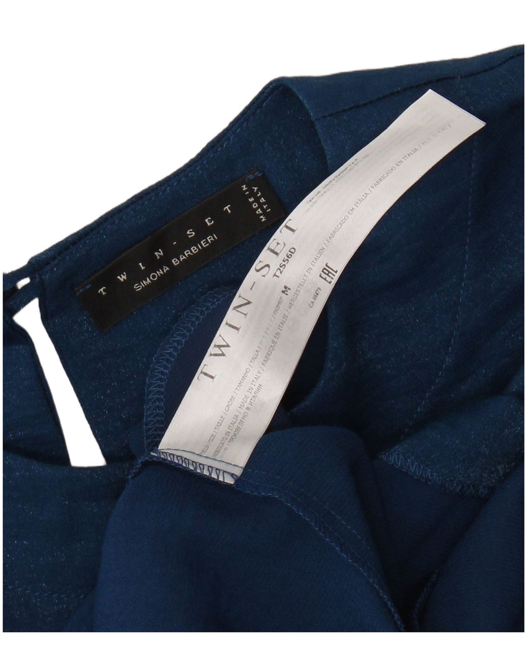 SIMONA BARBIERI Robe fourreau Twin-Set à manches 3/4 pour femme UK 14 Bleu moyen