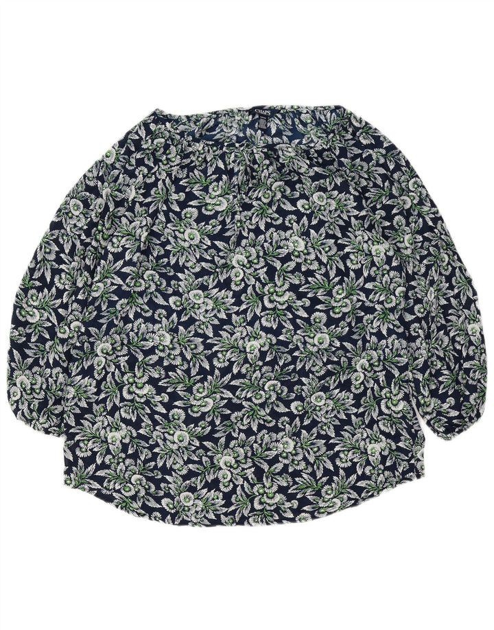 CHAPS Chemisier surdimensionné à manches 3/4 pour femme UK 10 Petit Bleu Marine Floral