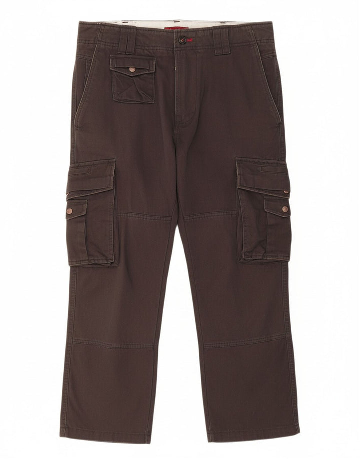 DIESEL Womens Straight Cargo Trousers W31 L27 Grey Cotton