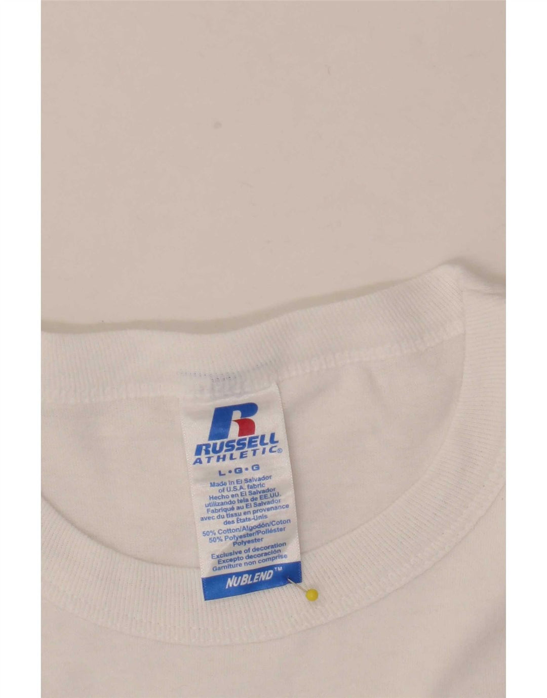 Russell Athletic T-shirt graphique pour homme en coton blanc Taille L