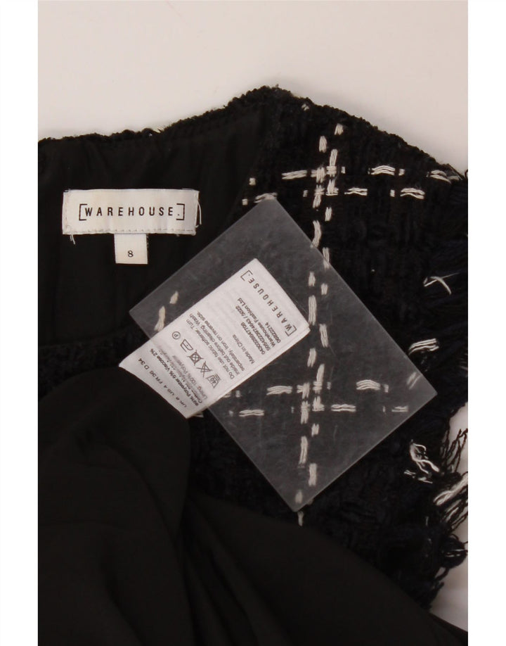 WAREHOUSE Robe fourreau sans manches pour femme UK 8 Petit carreaux bleu marine