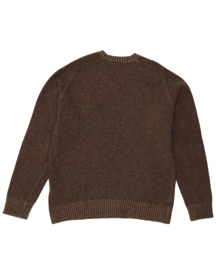 Marlboro Classics Pull col en V pour femme UK 14 Laine marron moyen