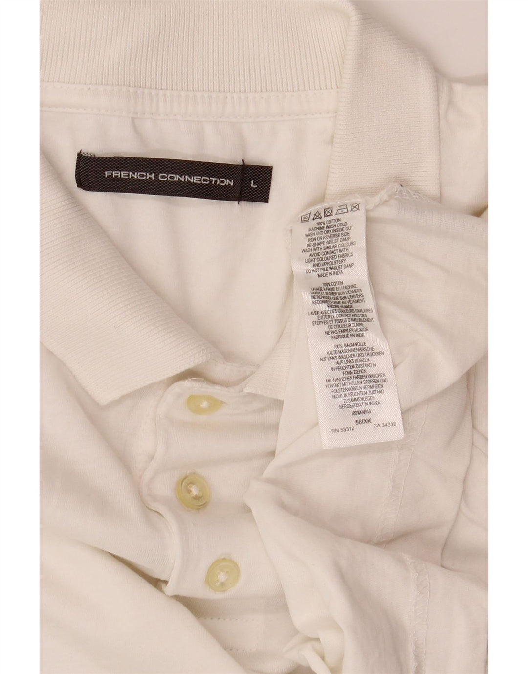 French Connection Polo Homme Large Blanc Cassé Coton